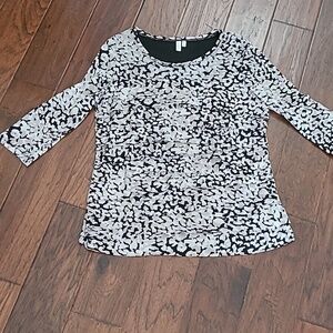 Madison Black & Grey Ruffle Layered Top size XL